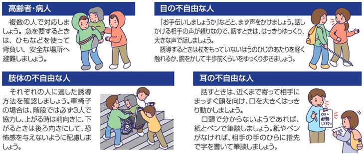 避難の際には要介護者への協力をしましょう！！